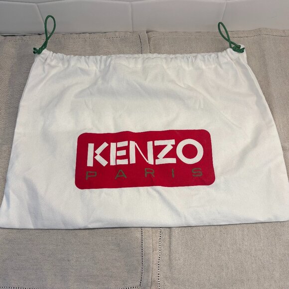 KENZO Paris Printed Logo Dust Bag - White Drawstring Closure - Picture 1 of 3